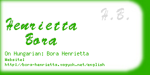 henrietta bora business card